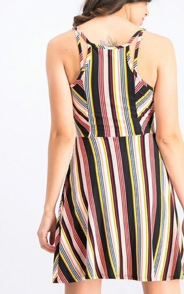 PLANET GOLD Womens Coral Striped Sleeveless - Picture 4 of 4